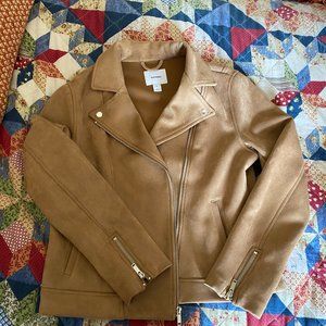 Faux Suede Moto Jacket - Old Navy size M